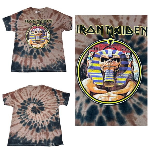 Iron Maiden EDDIE Tie Dye Tee Shirt Size Small Heavy Metal Maidenheads Concert - Picture 1 of 10